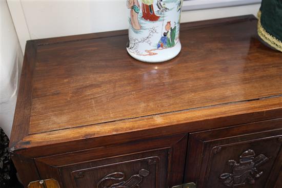 A Chinese rosewood cabinet, W.2ft 10in.